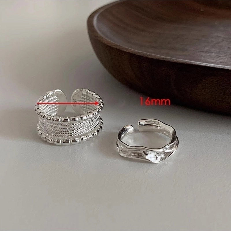 Minimalist Solid Color Copper Silver Plated Open Rings