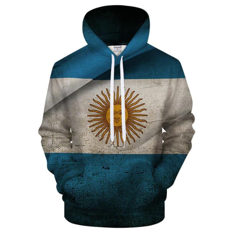 Argentina Flag 3D - Hoodie Pullover