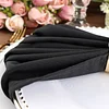 10 Pack | Black Premium 250 GSM Polyester Cloth Dinner Napkins | 20"x20"
