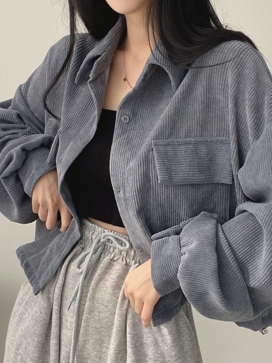 Corduroy Short Coat Shirt / DarkAcademias /Darkacademias