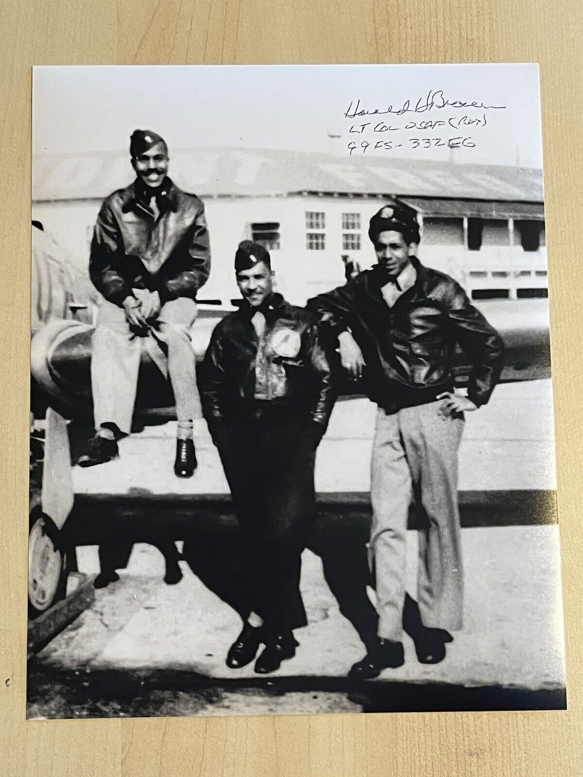 HAROLD BROWN HAND SIGNED 8x10 Photo Poster painting TUSKEGEE AIRMEN PILOT LEGEND RARE COA