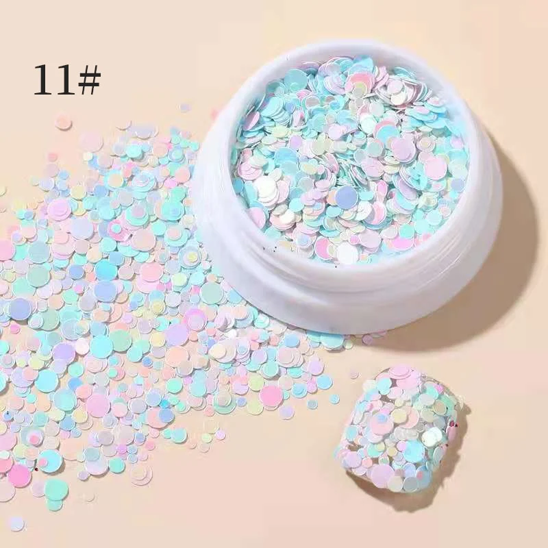 iridescent Flakes Gold Pink White Flakes Slices Chrome Pigment Dust Nail Powder Glitter Sequins Nail Art Decoration Manicures-Nail Inspo