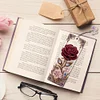 (US Local)3Pcs Special Shape Flowers 5D DIY Diamond Painting Bookmark for Book Lovers