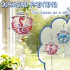 2pcs DIY Diamond Painting Seahorse Turtle Wind Chimes Crystal Window Suncatcher Craft Set Birthday Gifts Home Garden Decor