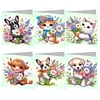 6Pcs Diamond Painting Cat And Dog Greeting Cards Christmas Cards