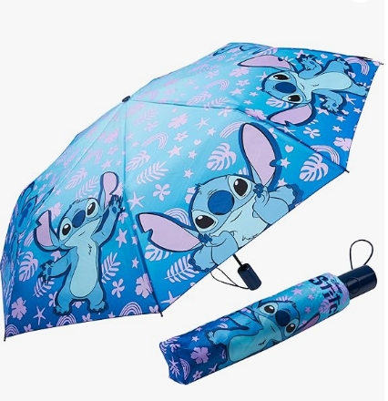 Automatic Umbrella for Adults Teens Kids - Folding Telescopic Umbrella Lightweight Travel School Work - Stitch Gifts