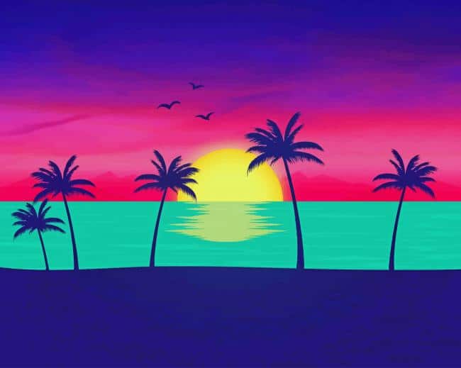

Palm Trees Sunset – Paint By Numbers - 40*50CM, 501 Original