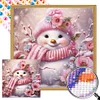 (40*40cm)Snowman - Round Partial AB Drill Diamond Painting