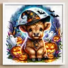 Halloween Highland Cattle-Full Round Diamond Painting 40*40CM