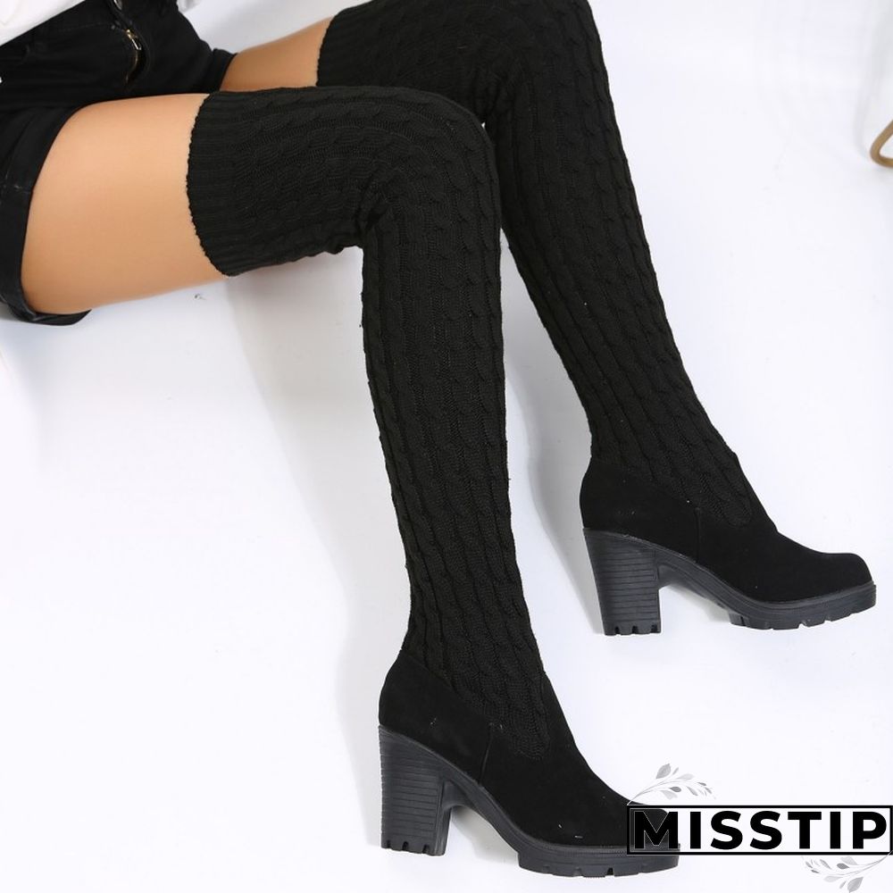 Dark Brown Casual Patchwork Solid Color Keep Warm Comfortable Shoes (Heel 8CM High)