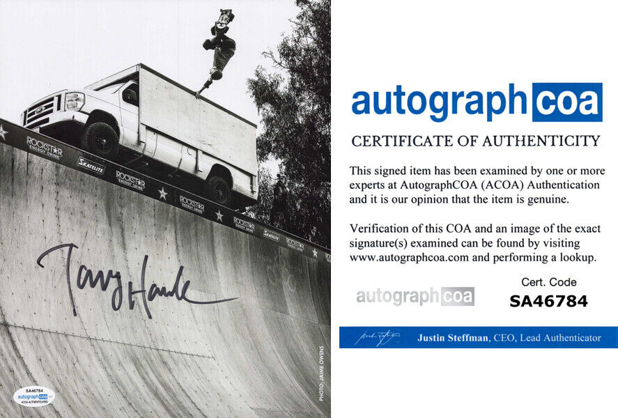 TONY HAWK signed Autographed 8X10 Photo Poster painting - SKATEBOARD LEGEND The Birdman ACOA COA