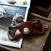 American retro vegetable tanned cowhide glasses case genuine leather myopia glasses sunglasses storage box