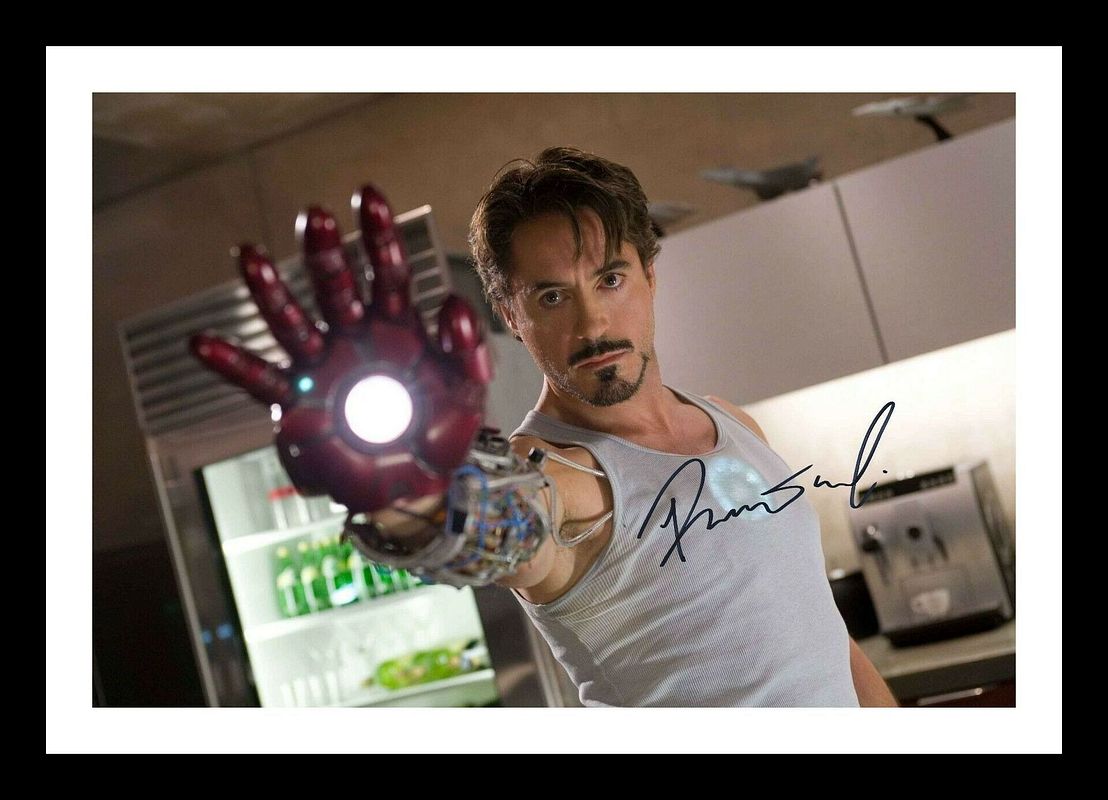 Robert Downey Jr - Iron Man Autograph Signed & Framed Photo Poster painting 4