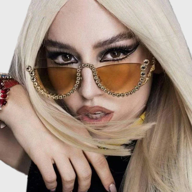 Eye Contact Rhinestone Sunglasses
