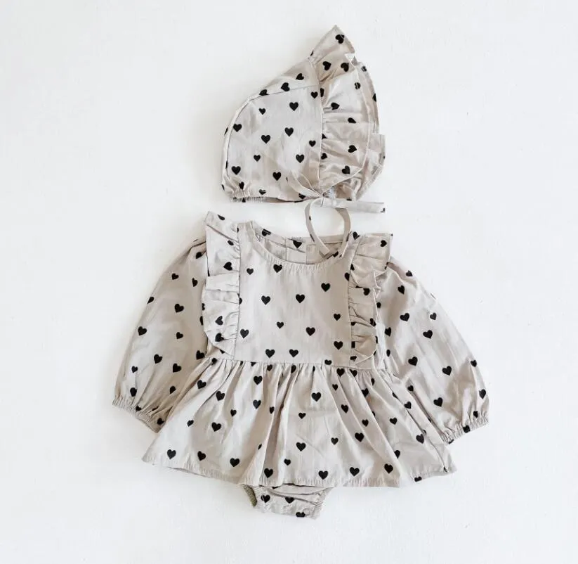 2020 Autumn Newborn Girls Jumpsuits Clothes Baby Knit Lotus Leaf Collar Rompers + Hat Knitted Long Sleeve Children Rompers