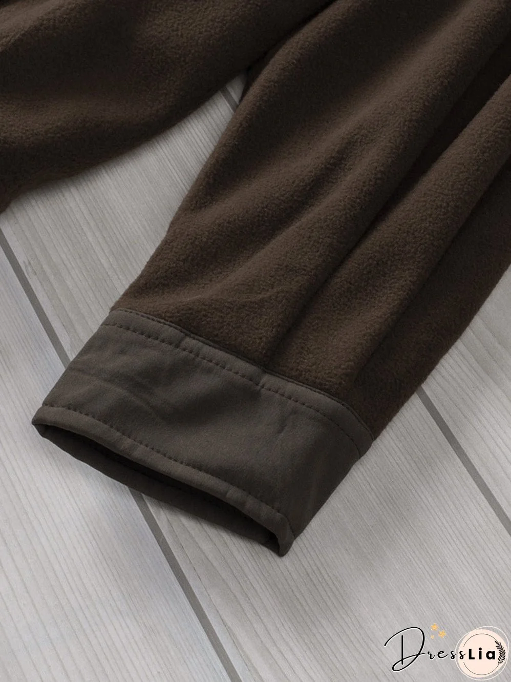 Brown Plush Fleece Button-Up