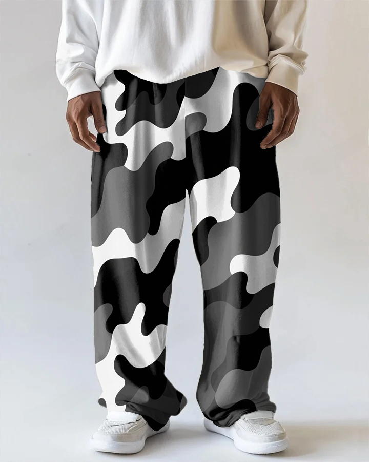 Men's Street Fashion Classic Camo Printed Casual Pocket Big and Tall Pants