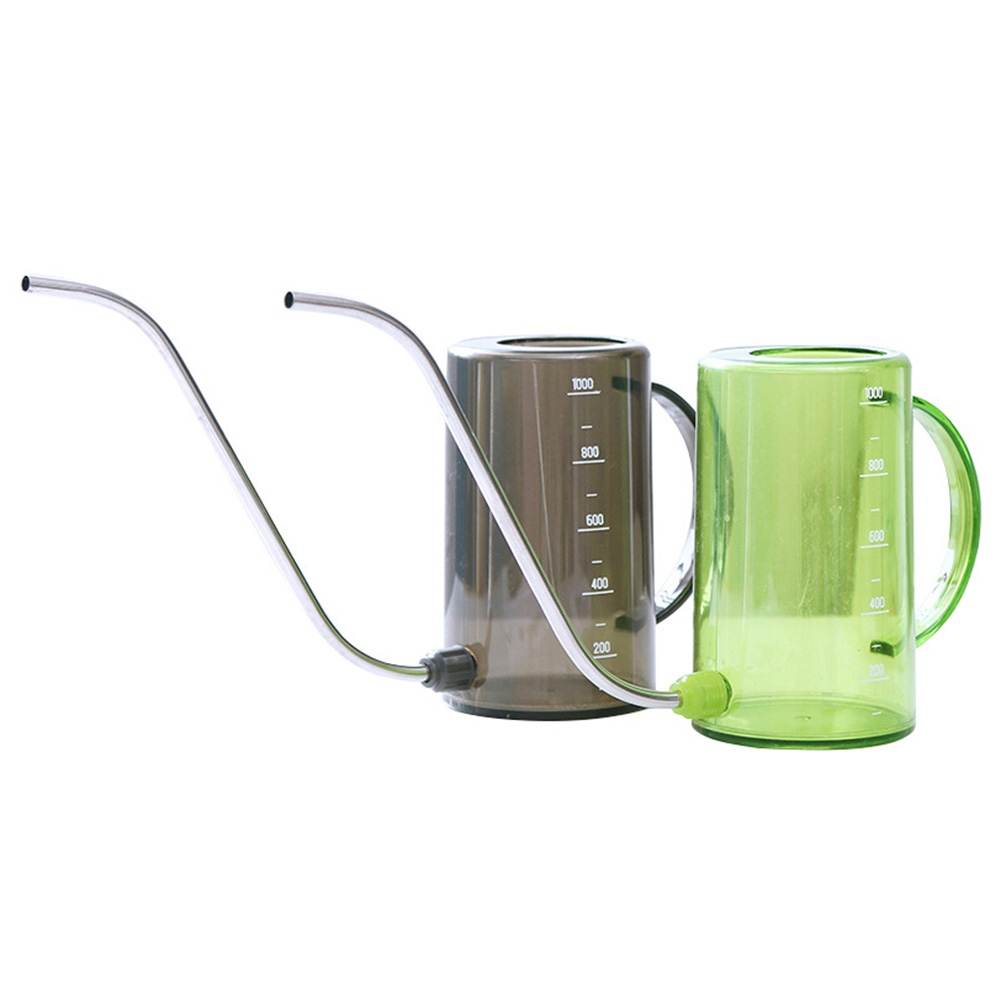 

1000ml Transparent Flower Sprinkler Long Mouth Stainless Steel Watering Can, Green, 501 Original