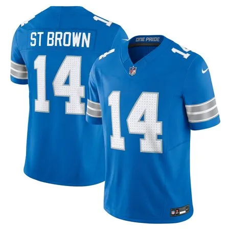 Men's Detroit Lions #14 Amon-Ra St. Brown  Blue Vapor F.U.S.E. Limited Jersey