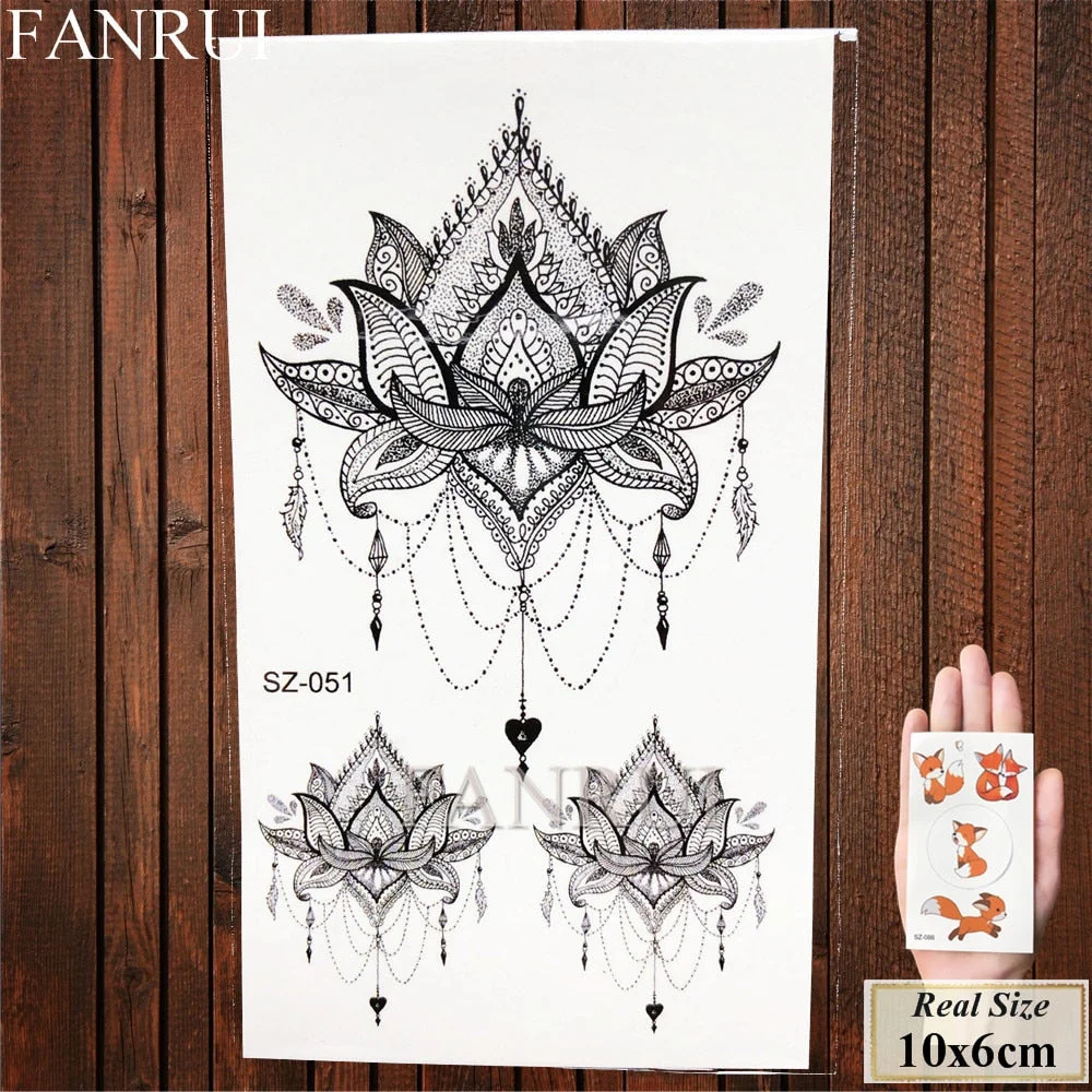 FANRUI Forest Bear Deer Temporary Tattoo Stickers Women Women Elk Fake Tatoo Body Arm Buy Summer Style Tattoo illustration Tree