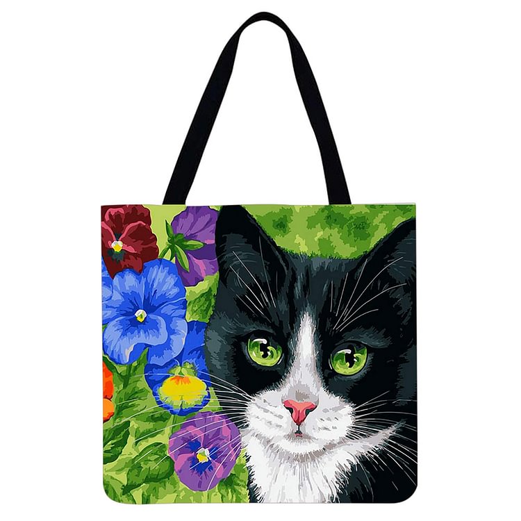 cat - Linen Tote Bag