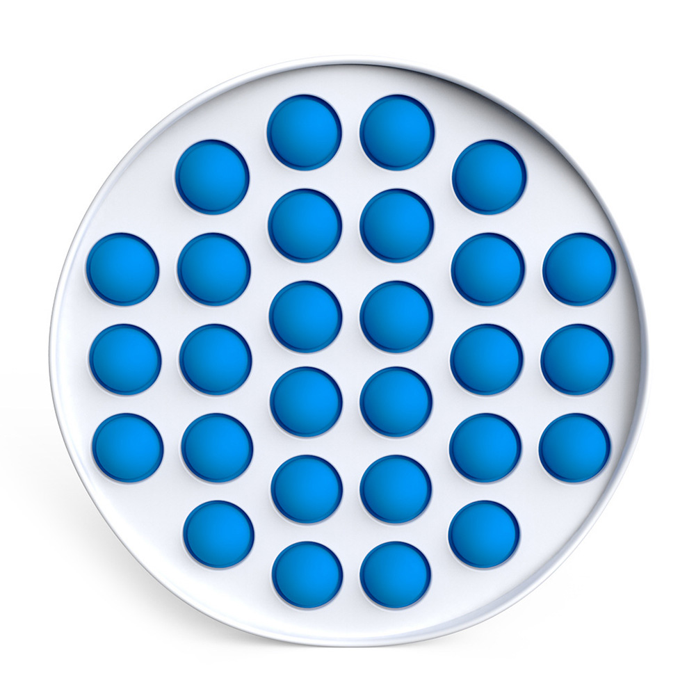 

Round Dimple Fidget Toy Silicone Push Bubble Autism Stress Reliever (Blue), 501 Original