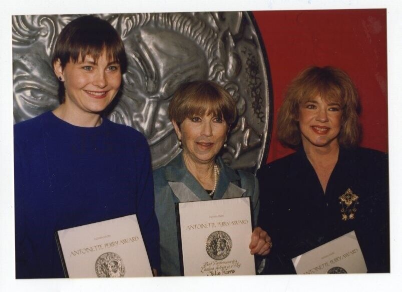 Julie Harris, Stockard Channing, Cherry Jones - Candid Photo Poster painting by Peter Warrack