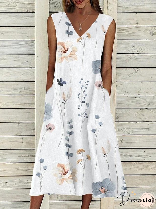 Womens Two Piece Dress Set Casual Print Outdoor Daily Fashion Elegant Pocket Midi Necklace