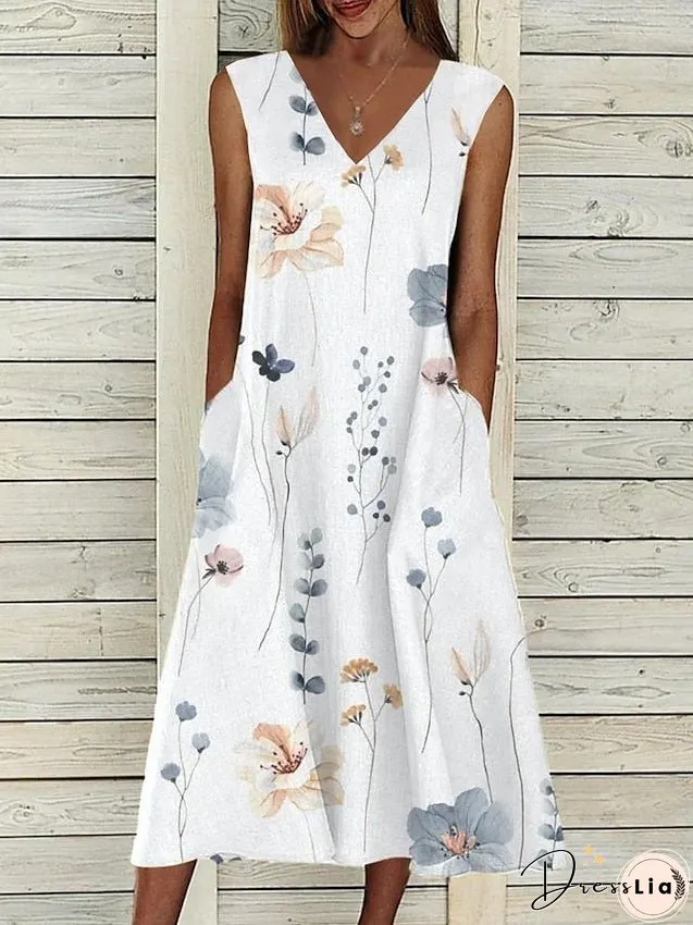 Womens Two Piece Dress Set Casual Print Outdoor Daily Fashion Elegant Pocket Midi Necklace