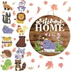 (US Only)12pcs 2D Flat DIY Diamond Art Pendant Cartoon Animal Home Garden Door Wall Decor
