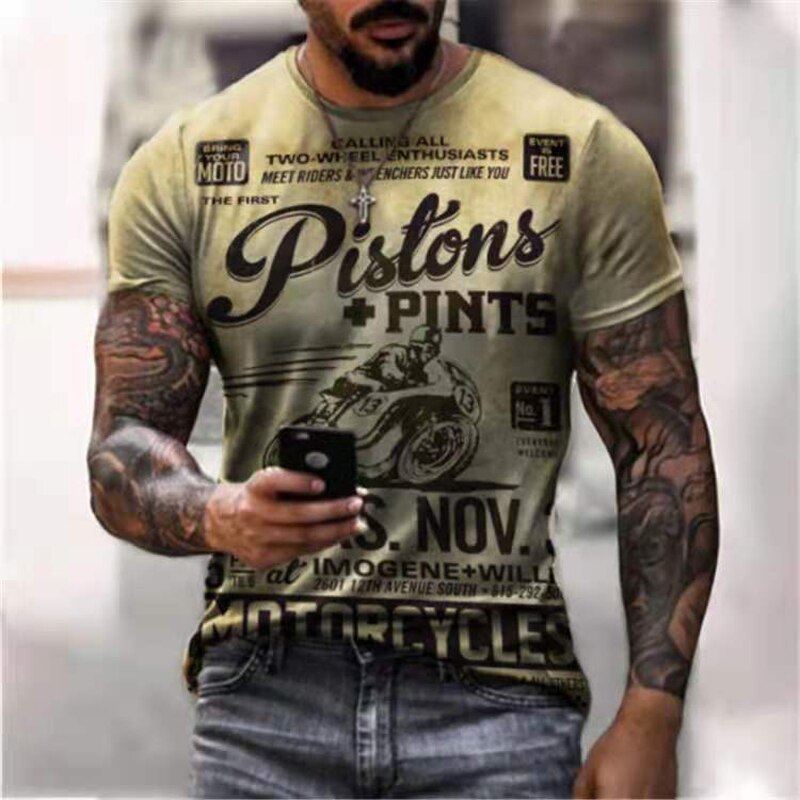 

Motorcycle - 3D Printed Men T Shirt, Xxl, 501 Original
