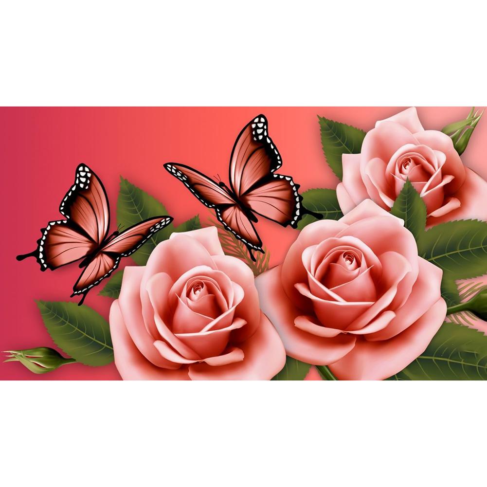 

40*30CM - Flower - Round Drill Diamond Painting, 501 Original