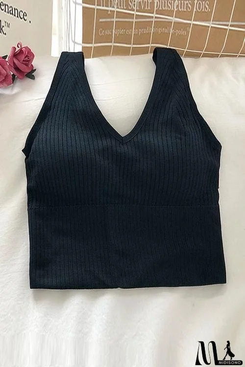 MidiSono - Elastic Wide Strap V Neck Brami