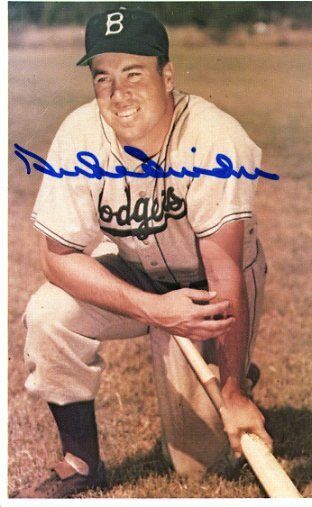 Duke Snider Signed Jsa Cert Sticker Tcma Photo Poster painting Postcard Authentic Autograph