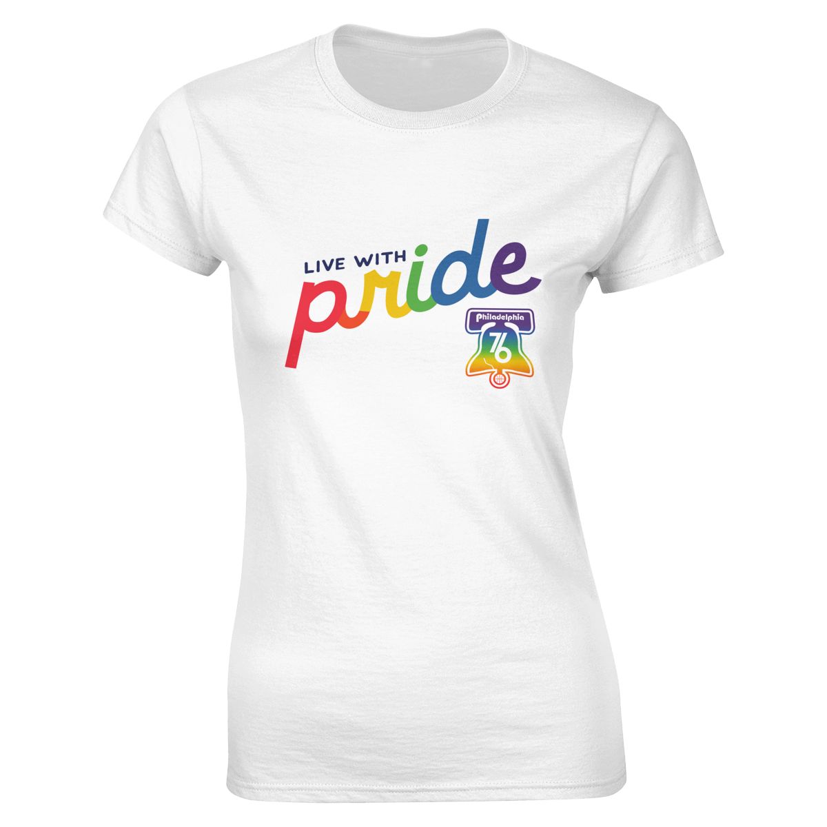 Philadelphia 76ers Live With Pride Women's Soft Cotton T-Shirt