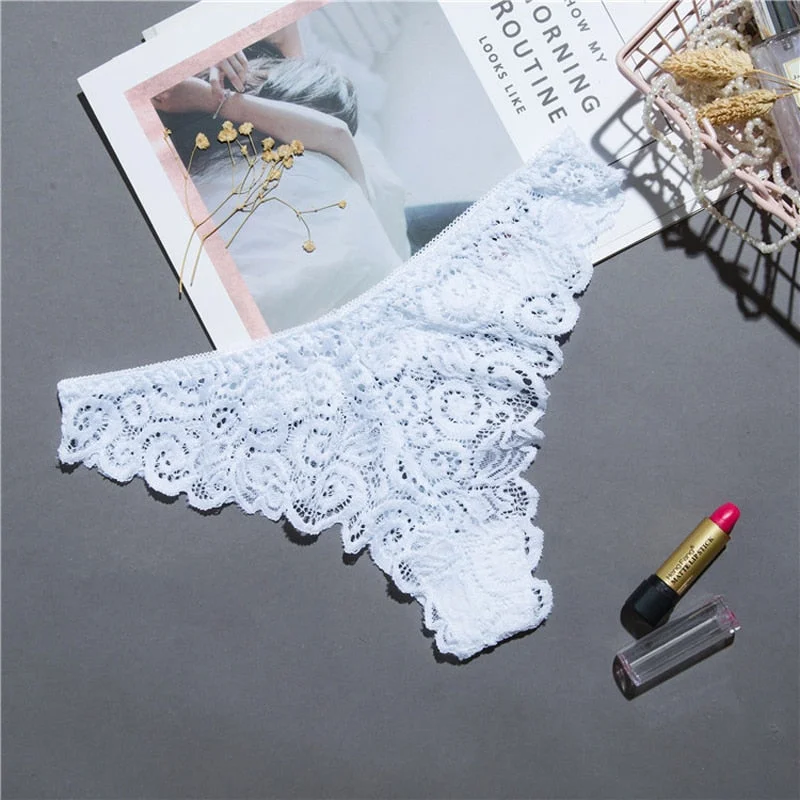 Sexy lace panties ladies panties thong floral lace ladies breathable panties low waist thong transparent