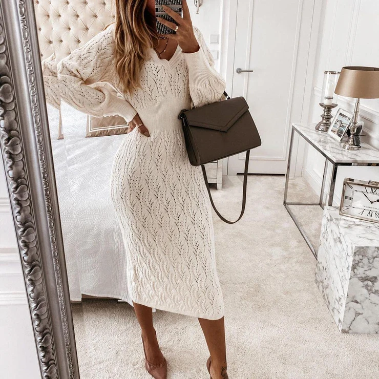 just the sweetest white sweater dress