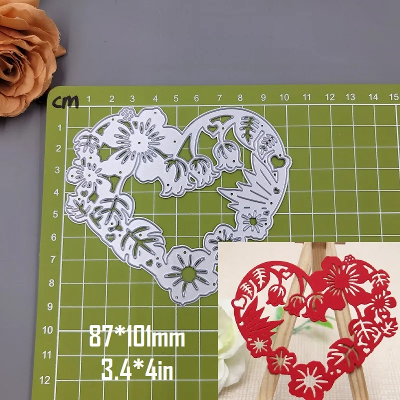 Nigikala Heart Metal Cutting Dies Scrapbooking Stencil Heart Die Cut Decoration DIY Embossing Album Paper Cards Gift