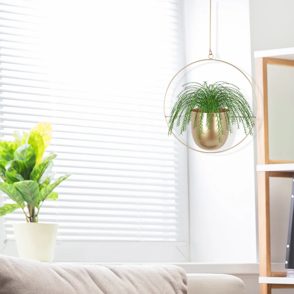 Nordic Hanging Flower Pot Balcony Plant Wall Mount Swinging Basket (Gloden)