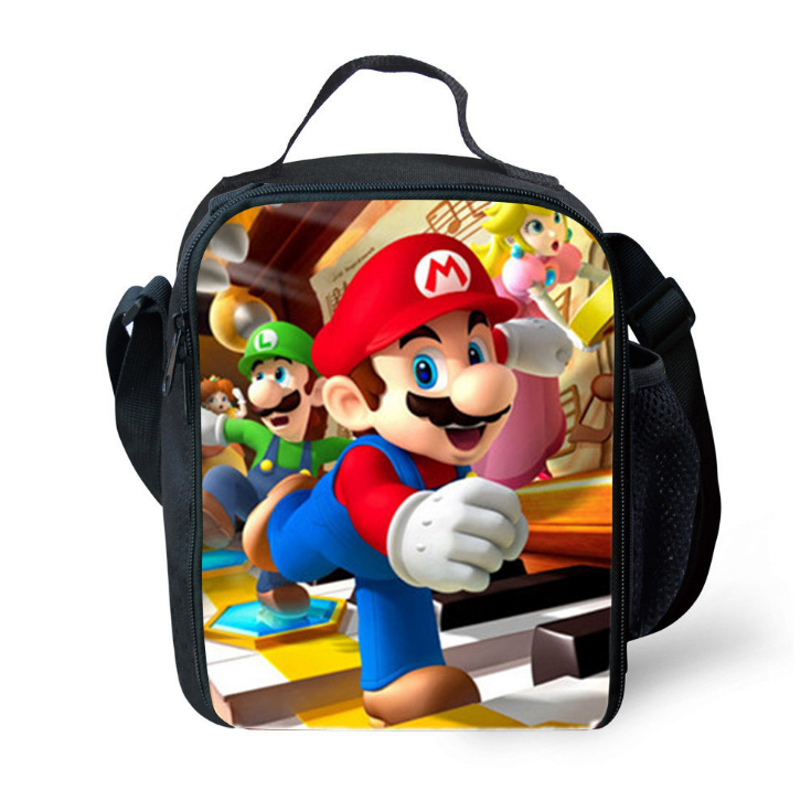 Buzzdaisy Mario Insulated Lunch Bag for Boy Kids Thermos Cooler Adults Tote Food Lunch Box
