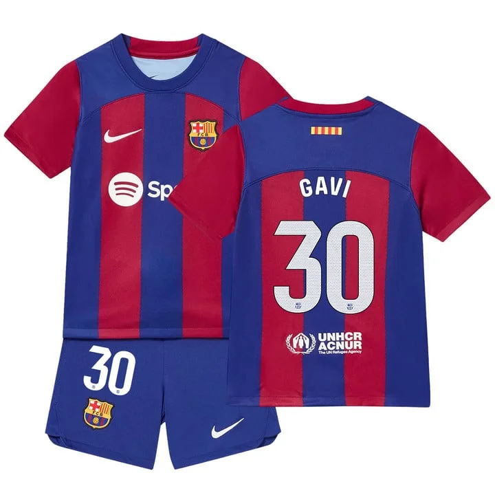 FC Barcelona Gavi 30 Heimtrikot Kinder Mini Kit 2023-2024