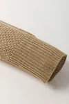 Women's Straw Yellow Brushed Cashmere Round Neck Casual Fitted Sweater