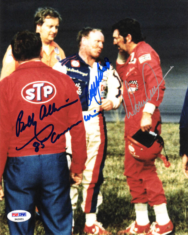 Cale Yarborough Bobby Donnie Allison SIGNED 8x10 Photo Poster painting NASCAR PSA/DNA AUTOGRAPH