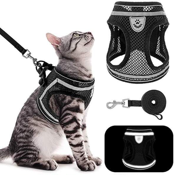 The True Adventurer Reflective Cat & Kitten Harness and Leash The Purrfectly Pink / L / Your Cat Backpack