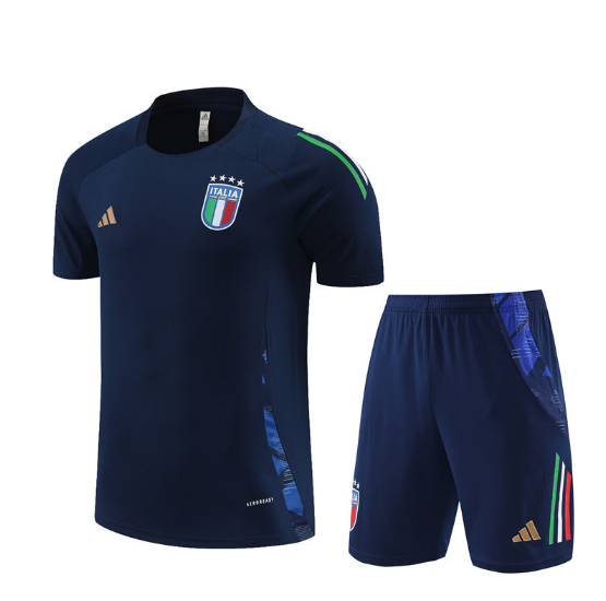 2024 Italy Training Kit Short Sleeve Black Football jersey Thai Quality