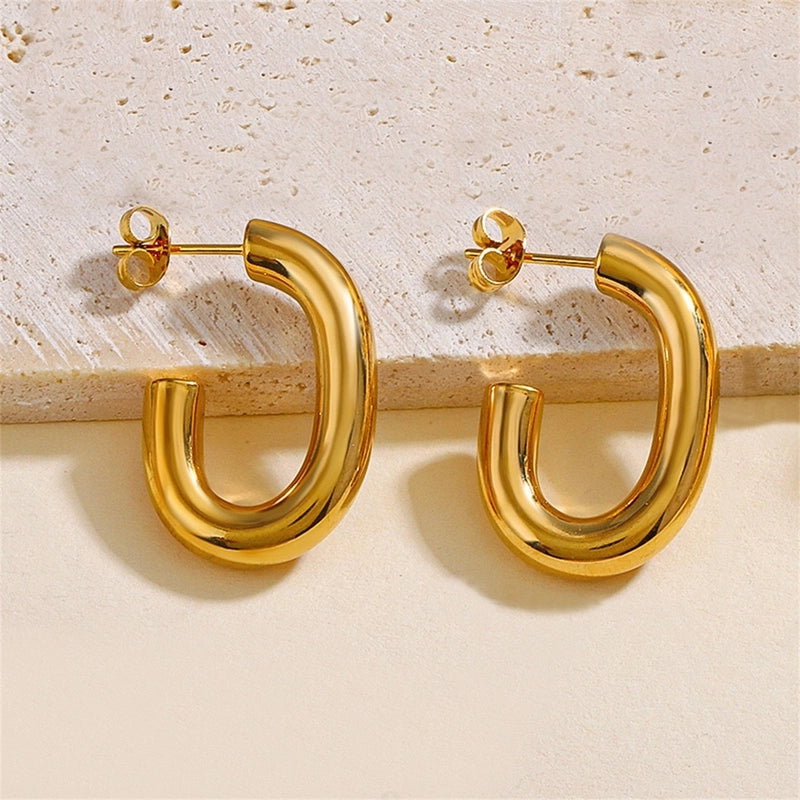 1 Pair Casual Minimalist Geometric 304 Stainless Steel 18K Gold Plated Ear Studs