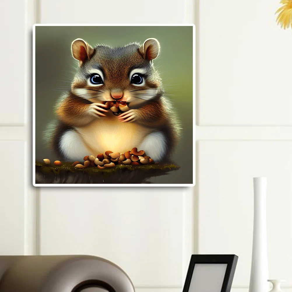 Full Round Diamond Painting 30*30cm - Stealing Little Squirrel