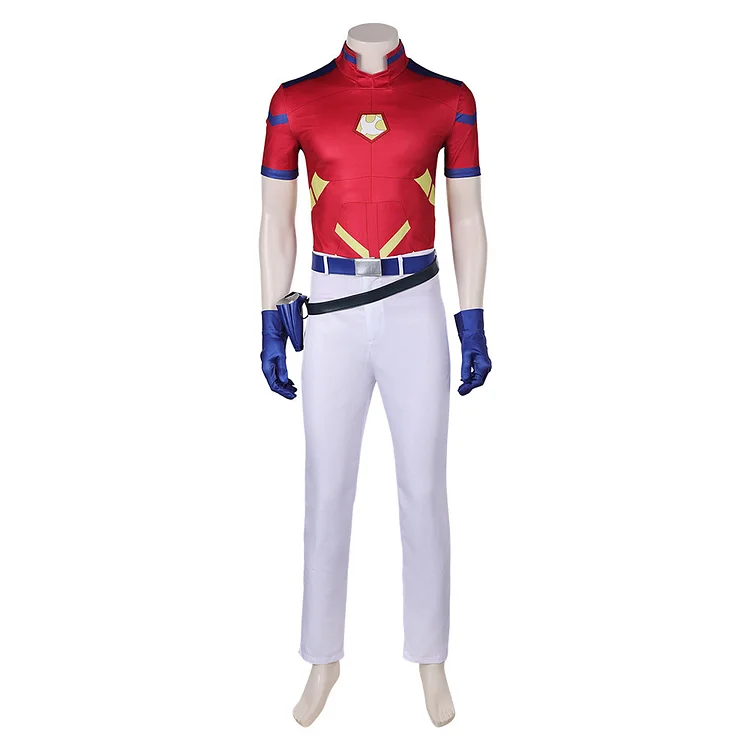 Anime Suicide Squad ISEKAI (2024) Peacemaker Red Outfits Cosplay Costume Halloween Carnival Suit