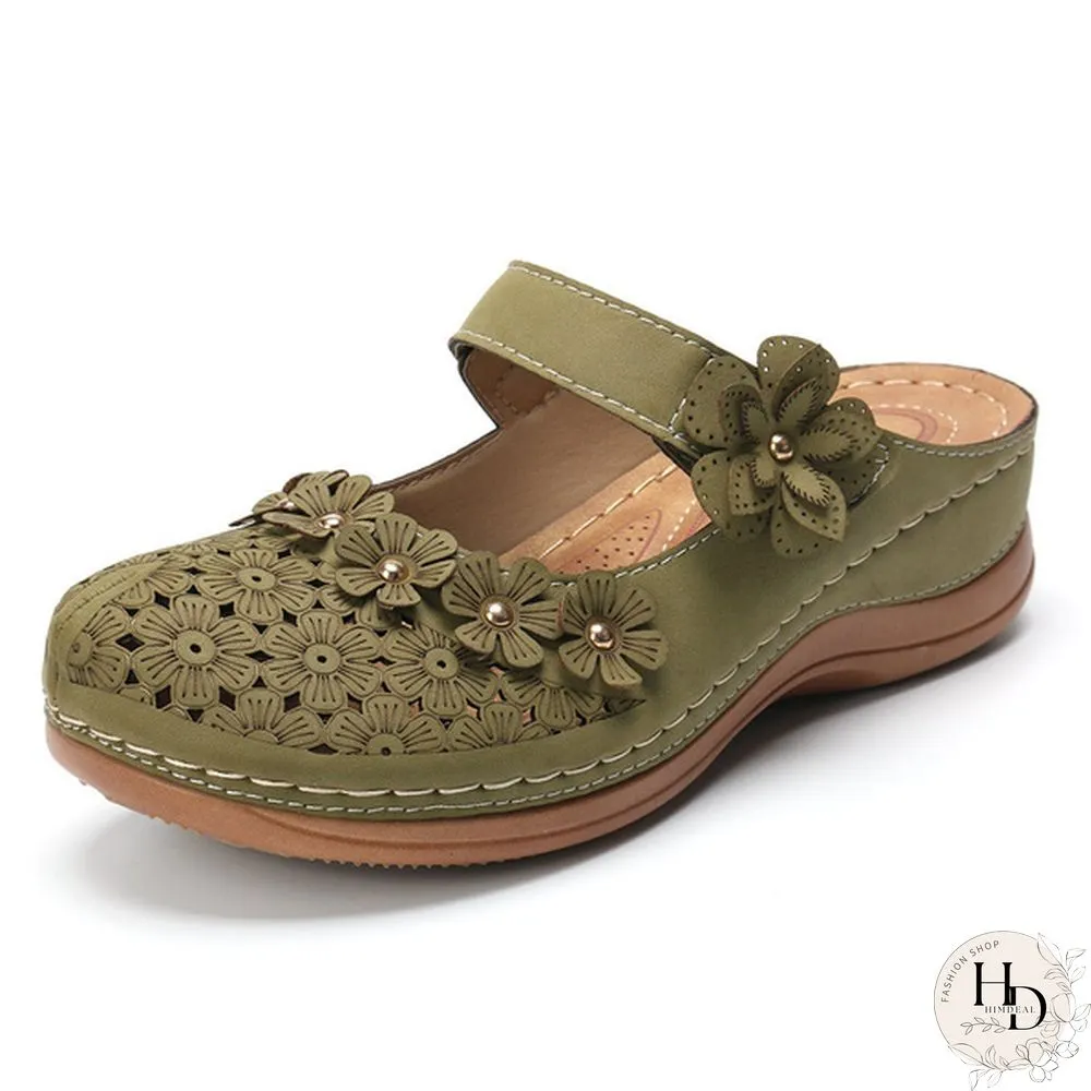 Fashion Women Vintage Style Sandals Flats Shoes Summer Casual Shoes Vintage Shoes for Women Leather Shoes Plus Size