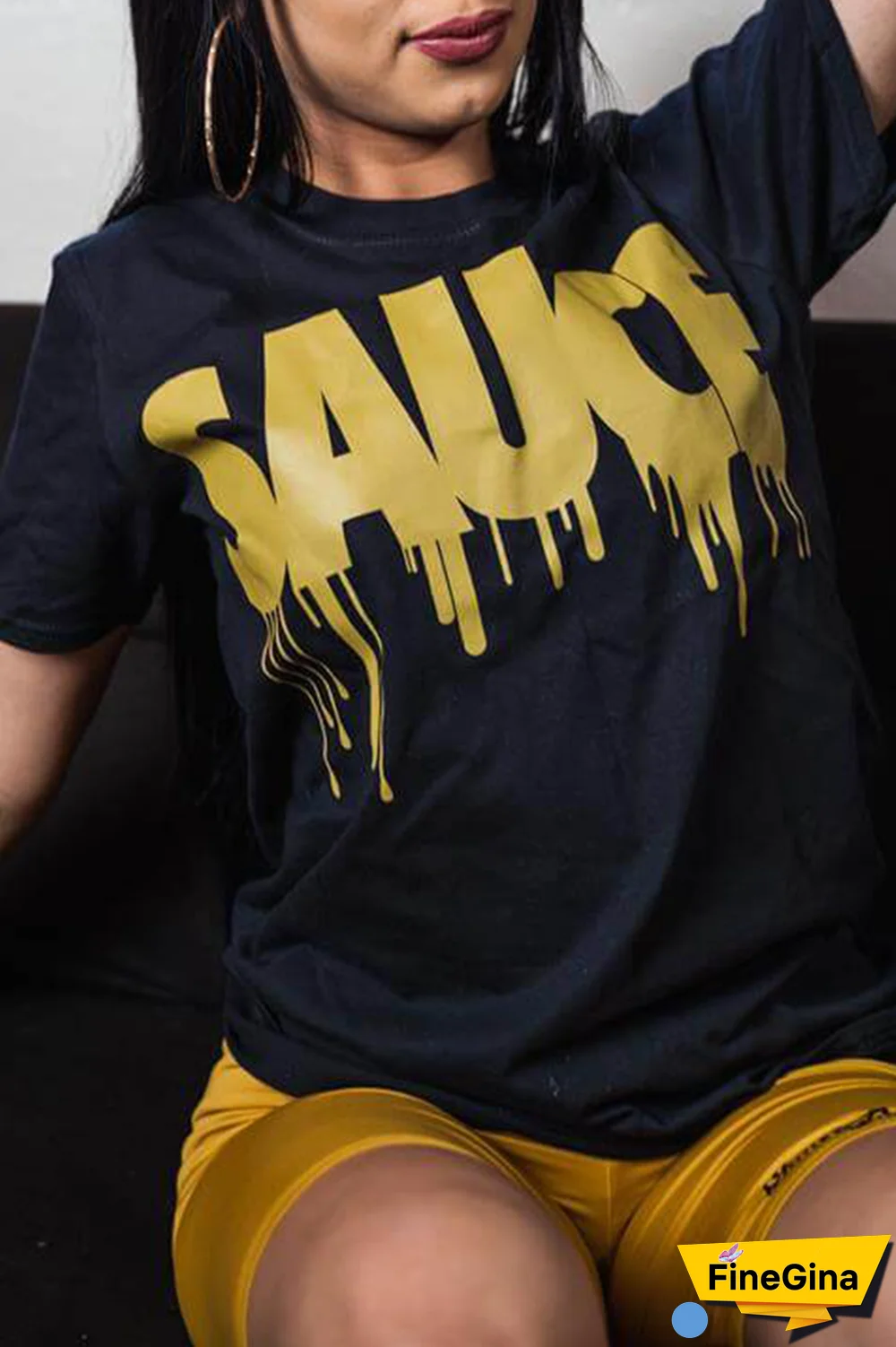 White Fashion Street Print Patchwork Letter O Neck T-Shirts